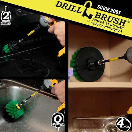 Drill Brush Household Cleaners - Kitchen Cleaning Supplies - Oven Scrub Brush - Stove Top Cleaner Kit - Countertop Cleaning Tools - Sink Pots and Pans Stain Scrubber - Frying Pan Grease Scrubber Kit - color: Green