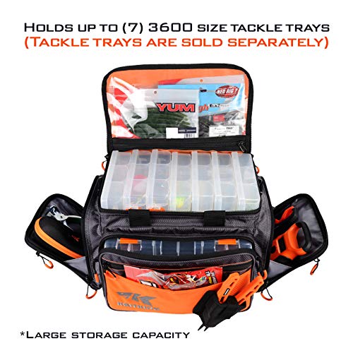 KastKing Fishing Gear & Tackle Bags - Saltwater Resistant Fishing Bags - Fishing Tackle Storage Bags - color: A1: Medium-Hoss(Without Trays, 15"x11"x10.25")-Orange