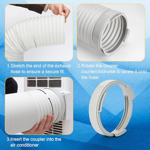 Portable Air Conditioner Hose Kit AC Hose with Adapter 5.9" Dia 59" Length Flexible Exhaust Hose and AC Unit Tube Connector for Portable Air Conditioner Vent - size: Dia 5.9" Exhaust Hose L 59"&Coupler AA01