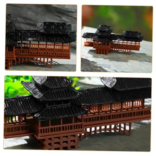 Mini Pavilion Ornament Elegant Micro Landscape Bridge for Zen Garden Bonsai and Aquarium Decor Versatile Plastic Decoration for Fairytale Gardens and Dollhouses