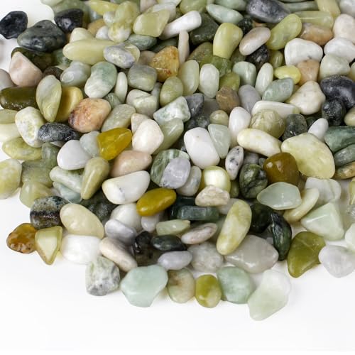 5 lbs Jade Pebbles for Indoor Plants, 3/8" Plant Rocks for Pots Indoor, Decorative Small Stones for Plants, Bamboo,Vase, Succulent, Highly Polished Small River Rocks - color: Jade