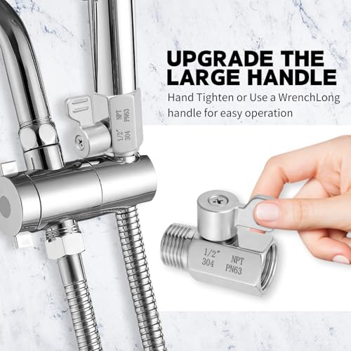 Shower Head Shut Off Valve,304 Stainless Steel 1/2" Mini Ball Valve NPT Thread,Shower Head Flow Control Valve - size: 1/2 inch