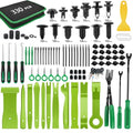 GOOACC 330Pcs Trim Removal Tool, Auto Push Pin Bumper Retainer Clip Set Fastener Terminal Remover Tool Adhesive Cable Clips Kit Car Panel Radio Removal Auto Clip Pliers, Green - color: Green