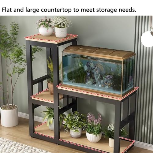 Metal Fish Tank Stand, Aquarium Stand with 3-Tier Shelves, Indoor Plant Stand, Storage Rack for Fish Tank Accessories in Living Room, Balcony, Home Office(White) - color: White