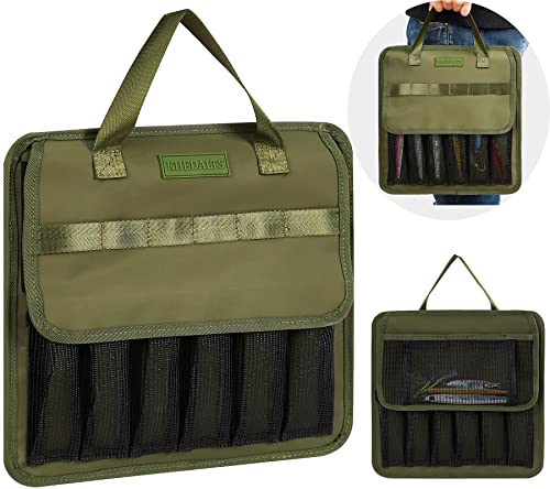 Fishing Jig Bag Large Lures Bags Saltwater & Freshwater,Slow Pitch Jigs Storage Bag Suitable For Max 10inch Jigs,Heavy Duty Offshore Fishing Jigs Lead Bag For Men Gifts Waterproof Army Green