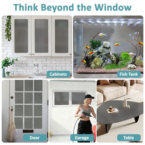 Niviy Day and Night Privacy Gothic Window Film, Nighttime Privacy Window Tint for Home, Static Cling Two Way Frosted Window Privacy Film for Front Door, Garage, Renter House(Grey, 17.5 x 78.7 inch) - color: Gray, size: 17.5"x 78.7"