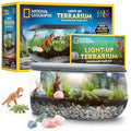 National Geographic Light Up Dinosaur Terrarium Kit for Kids – Build a Dino Habitat with Real Plants & Gemstones, Night Light, Science Kit, Dinosaur Toys for Kids Ages 6 7 8 9 (Amazon Exclusive) - style: Large Dino Habitat