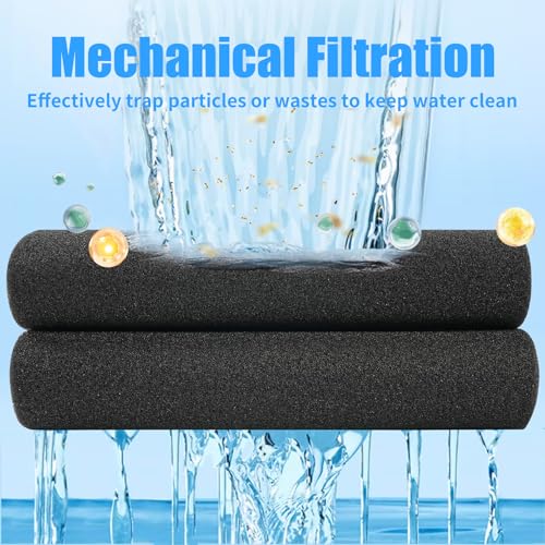 AQUANEAT Aquarium Bio Sponge Filter Media Pad 36" x 12" x 1" / 72" x 12" x 1" Open Cell Foam Sheet Cut-to-Fit for Fish Tank Sump (72" x 12" x 1") - size: 72" x 12" x 1"