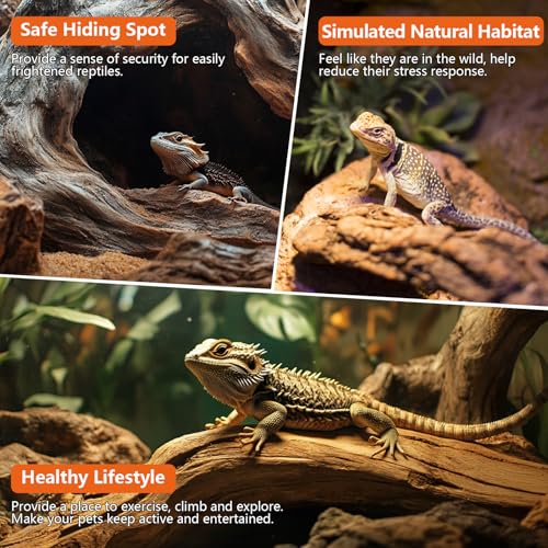 Driftwood for Aquarium Drift Wood for Fishtank: Aquarium Driftwood Freshwater Reptile Wood Reptile Log Snake Climbing Accessories Terrarium Decor for Leopard Gecko Small Snake Fish Tank