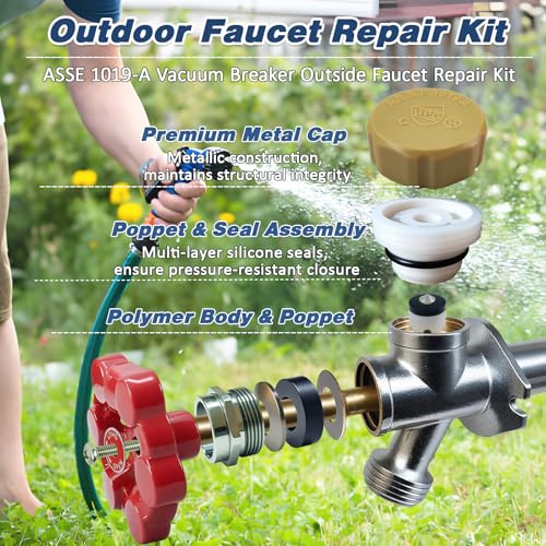 Outdoor Faucets Repair Kit, ASSE 1019-A Water Hose of Home Improvement, ABS Plastic Anti-Siphon Valve Repair for Vacuum Breaker Outside Faucet，1 Pack - style: 1 Pack Anti-Siphon Valve Repair Kit