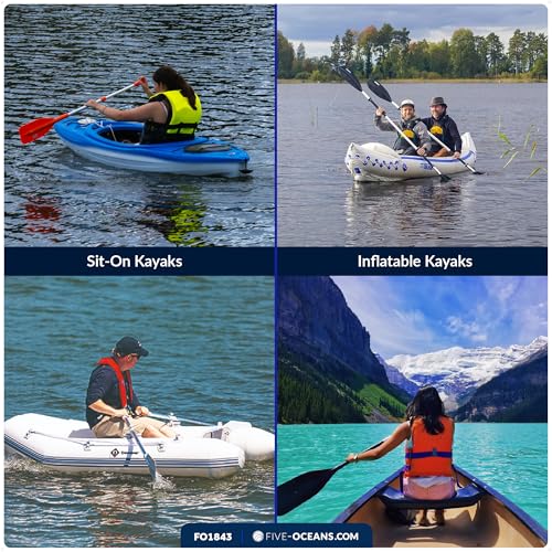 Five Oceans Boat Hook Holder, Kayak Paddle Holder - Paddle Holder for Kayaking, Paddle Holder Clip - Kayak Paddle Clip, Easy Mounting with Mounting Hardware, Black - Heavy-Duty Plastic - FO1843