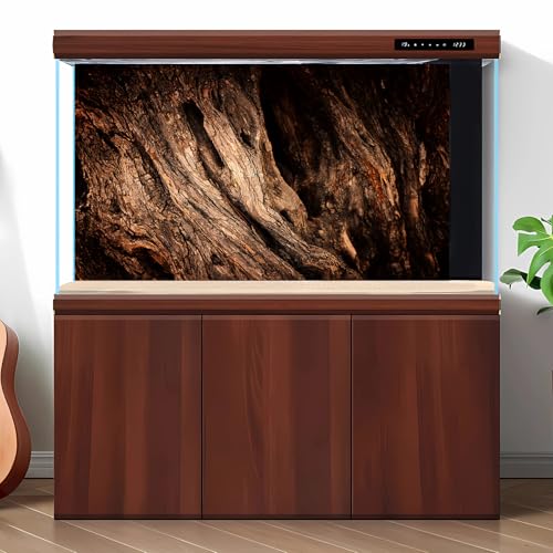 Tree Trunk Texture Aquarium Background Wood Tree Bark Reptile Tank Background Aged Rough Natural Wooden Bark Habitat Terrarium Background Wooden Textured Aquarium Fish Tank Background Decor 48x24in