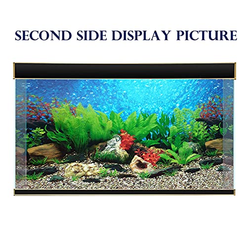 ELEBOX New 23" x 71" Fish Tank Background 2 Sided River Bed & Lake Background Aquarium - color: Coral, size: H:23.4"x L:71.7"