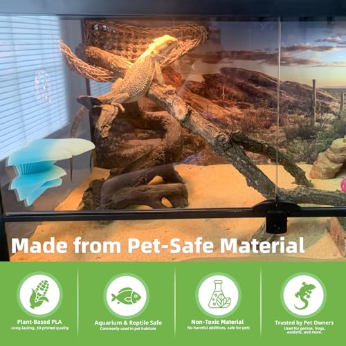 Westant Mushroom Decor for Reptile Tank, Fish Tank, Pet-Safe Bearded Dragon Tank Accessories, Realistic Terrarium Plants for Leopard Geckos, Crested Geckos, Tree Frogs, Snakes (Aurora, Trio Cap) - color: Aurora, size: Trio Cap