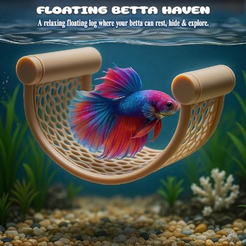 CPLIKE Natural Wood Betta Hammock - Floating Resting Log for Bettas, Shrimp & Nano Fish - Aquarium Hideout, Fish Tank Decor, Aquatic Perch for Small Tanks - color: B: Wood