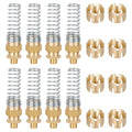 Air Brake Hose End Fitting, DOT Brass 1/2” Hose x 3/8” Male Connector with Spring Guard, Air Brake Line Fittings - 8 Pack Brake Repair End Fitting & 8 Pack Sleeve Tubes - size: 1/2" Hose X 3/8" Male, style: 16PCS KIT