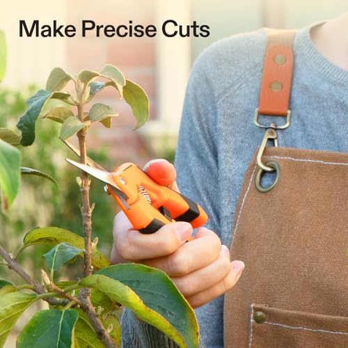 VIVOSUN 2-Pack 6.5 Inch Gardening Scissors Hand Pruner Pruning Shear with Straight Stainless Steel Blades Orange - style: Orange Straight Blade