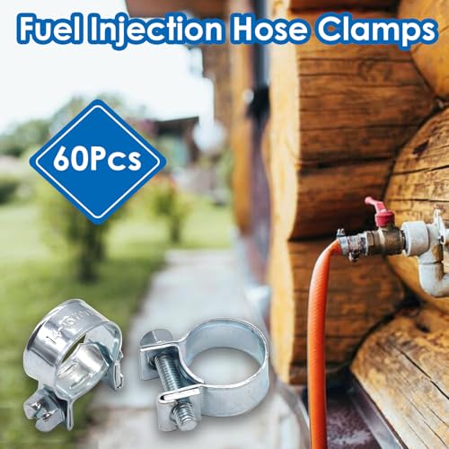 smseace 60Pcs Fuel Line Clamps Fuel Injection Hose Clamps 8-Sizes 7-16mm Zinc Plated High Pressure Hose Clamps For Diesel/Petrol Pipe in Automotive,Marine,Truck - size: 7-18mm