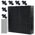 LINLAN Aquarium Fish Tank Dividers Set, 8 Pcs 30X30 cm Aquarium Grid Plastic with 6 Pcs Sucker Clips and 20 Pcs Cable Ties, Egg Crate for Fish Isolation(Black) - color: Black, size: L