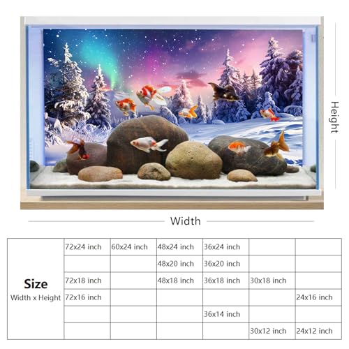 YongFoto Fish Tank Background - Winter Snow Scene Aquarium Backdrop - 30x12 inch - color: Purple 5, size: 30x12in/75x30cm