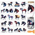 arricraft 10 Sheets Starry Sky Horse UV DTF Cup Wrap for 16OZ Glass, Horse Rub on Decals PVC Transfer Stickers for DIY Cups Wood Funiture 24x11cm/9.4x4.3inch - style: Starry Sky Horse Theme