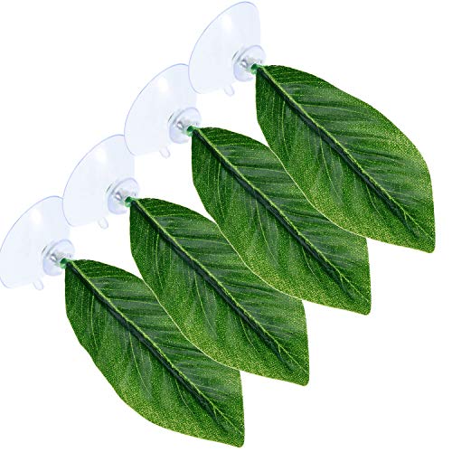 Boao 4 Pieces Betta Fish Tank Accessories Betta Leaf Hammock Pad Simulating The Natural Habitat for Tank Aquarium Spawning Grounds Breeding Resting Bed(Single Leaf) - style: Single Leaf
