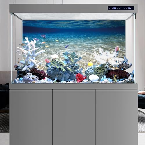 AWERT 36x24 inches Ocean Floor Aquarium Background Underwater Fish Tank Background Undersea Theme Aquarium Background - size: 36x24in/90x60cm