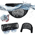 Betta Fish Tank Accessories 3-Piece Set – Betta Hammock, Floating Rest Ledge & Swimming Tunnel – Aquarium Decor for Betta, Nano Fish, Small Fish & Shrimp (Black)