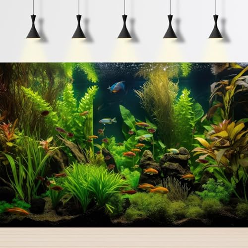 Aquarium Background Tropical Freshwater Colorful Fish Plants Fish Tank Background Tranquil Under The Sea Aquatic Plants Cork Redwood Root Lush Green Moss Reptile Tank Terrarium Background 24x12in - color: Cork Green, size: 24(W)x12(H)inches/ 60(W)*30cm(H)