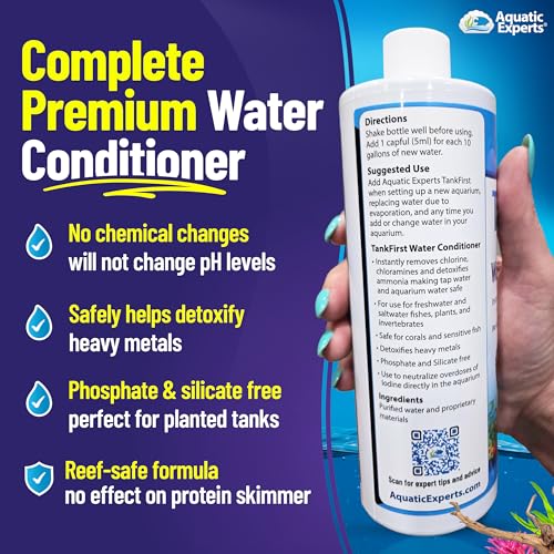 TankFirst Complete Aquarium Water Conditioner - Fish Water Conditioner, Instantly Removes Chlorine, Chloramines, and detoxifies Ammonia from Fish Tank (TankFirst Regular, 500 ml) - size: 500 ml (16.9 oz)