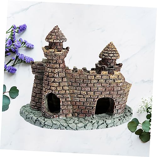 DOITOOL Vintage Castle Ornament for Fish Tank Resin Aquarium Landscape Decorations
