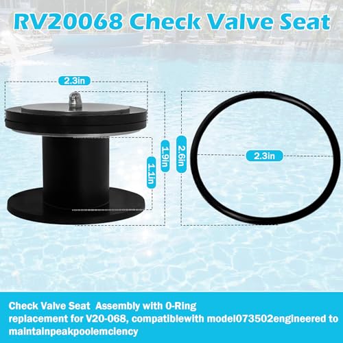 Earthtec RV20068 Check Valve Seat Assembly with O-Ring Compatible with Ortega Check Valve Parts Replacement for Models V20-068,073502 Prevents Leakage & Restores Sealing Integrity (2-inch Check)