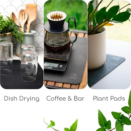 Ternal DripGuards Absorbent Counter Mat 2-Pack | Waterproof, Quick-Dry Coffee Bar Mat for Kitchen, Sink & Drink Station | Non-Slip, Spill-Proof Protector for Water, Oil & Syrup [5.5" x 12"] - size: 5.5x12in-Regular