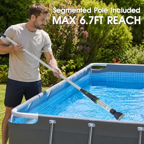 Rechargeable Pool & Spa Hot Tub Vacuum Cleaner - Dual Mode & Magnetic Drive System, 25µm Ultra Fine Mesh Filters for Hot Tub, Small Above Ground Pools - 70 Mins