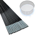 Universal Trampoline Fiber Glass Rods to Replace The Top Ring of Net Enclosure, Fiberglass Poles for 12/14/15Ft Frame with Tube Caps, Not for The Plastic T Connector - size: For 12FT Trampoline Frame
