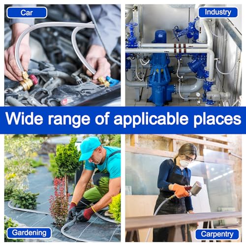 1/4 Inch OD 0.16 Inch ID 50 ft Aquarium Tubing Air Line PU Air Compressor Clear Tube Hose Line Hose for Brake Water Fluid Transfer Suspension