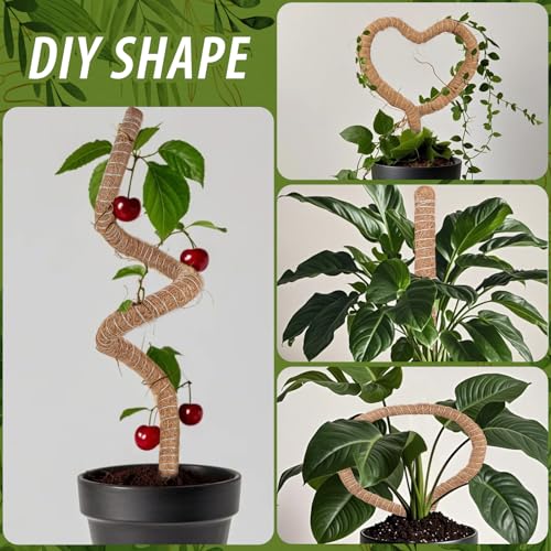 3 Pack Moss Pole, 48 Inch Monstera Plant Support, Moss Poles for Climbing Indoor Plants, Bendable Coco Coir Plant Support Stakes for Potted Plants, Pothos, Philodendron - size: 48 Inch - 3 Packs