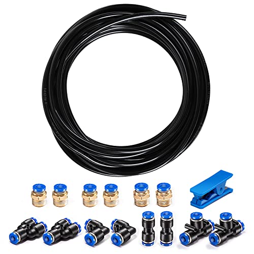 Pneumatic Tubing Black PU Air hose Pipe Tube Kit 5/16 inch or 8mm OD 5mm ID 39.4ft/12 Meter for Air Line or Fluid Transfer - color: Black, size: 8mm OD / 5mm ID × 12m