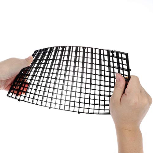 6 Pcs Aquarium Fish Tank Divider Plastic Egg Crate Aquarium Filter Bottom Tray Grid Isolation Board Partition Net Pane Separator for Mixed Breeding Light Diffuser,8 Pcs Sucker Clips Suction Cups,Black