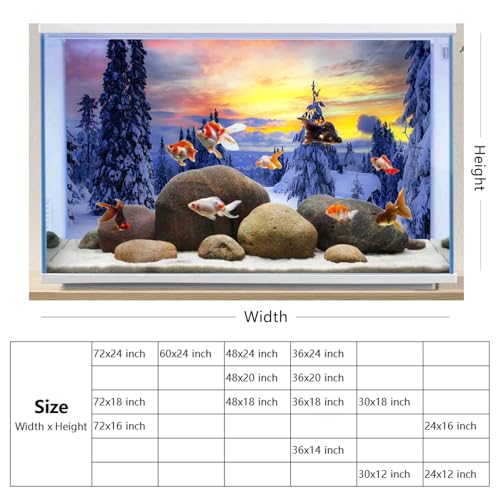 YongFoto Fish Tank Background - 24x16 inch Winter Snow Scene Aquarium Backdrop for Reptile Terrarium & Bearded Dragon Habitat - color: Purple 2, size: 24x16in/60x40cm