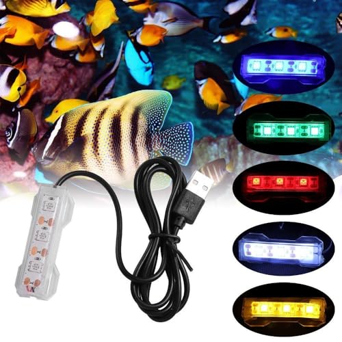 LED USB Small Aquarium Light Aquatic Plant Light Underwater Light Fish Tank Desktop Mini Decoration Soft LED Lamp with USB Connector(Yellow Light) - size: Yellow Light