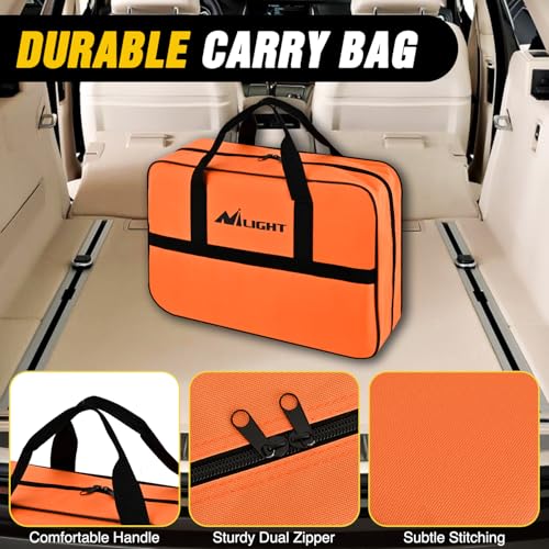 Nilight Car Emergency Kit with Jumper Cable, First Aid Kit Safety Assistance Tools for Travel Camping Outdoor Cars Truck SUV RV, Roadside Essentials with Flash Light - color: Essential Kit+Digi Air Compressor+Tire Fuse kit