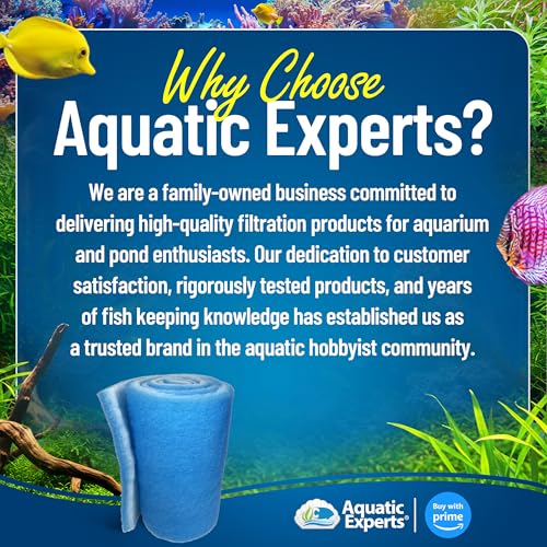 Aquatic Experts Classic Bonded Aquarium Filter Pad -18 Inches by 12 Feet by .75 Inch - Blue and White Aquarium Filter Media Roll Bulk Can Be Cut to Fit Most Filters, Made in USA (18" x 12 Feet) - size: 18" x 12 Feet