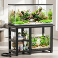 AQQA 35-40 Gallon Fish Tank Stand with 5 in 1 Power Outlets, 31x18 Inch Heavy Duty Metal Frame Aquarium Stand, Adjustable Storage Shelves, 620LBS Capacity Terrarium Stand, 3 Tiers Reptile Tank Stand