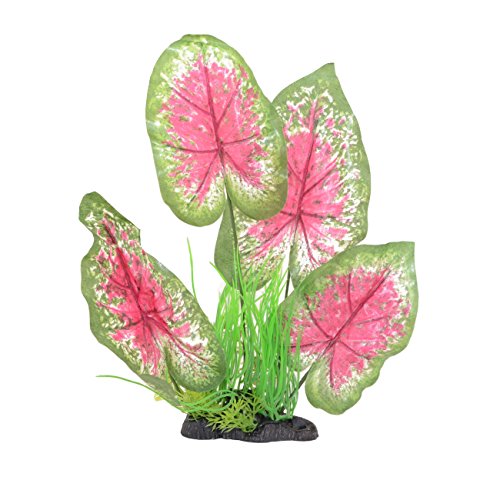 CNZ Aquarium Decor Fish Tank Decoration Ornament Artificial Plastic Plant Green (13-inch Green/Red)