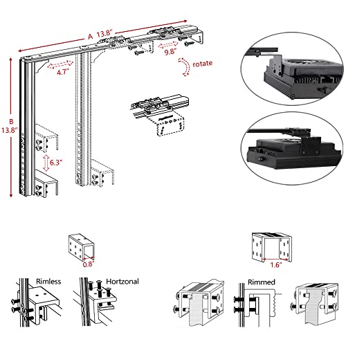 PopBloom Universal Arm kit for RL90/RL115 WiFi & APP Programmable LED Reef Aquarium Light (RL115 Universal Arm kit)