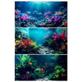 COMSUN 3 Pack Aquarium Background, 48x24 inches Polyester Aquarium Background, Cloth Fish Tank Background, Undersea Corals Sunshines & Rock Aquatic Plants - size: 48x24 Inch