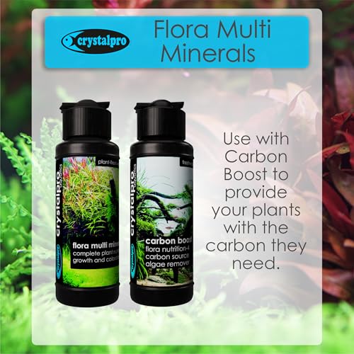 Crystalpro Flora Multi Minerals All-in-One Aquarium Plant Fertilizer - Plant Food for Fast Root & Leaf Growth - Safe for Fish, Shrimp & Snails (4.2 Oz / 125ml) - size: 4.22 Fl Oz