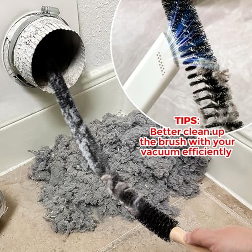 Holikme Dryer Vent Cleaner Kit 4 Pack - Household Cleaning Supplies,Long Flexible Refrigerator Coil Brush Radiator Brush,Dryer Lint Brush Home Essentials for Lint Trap Dust Vacuum Brush - size: Long 4Pack