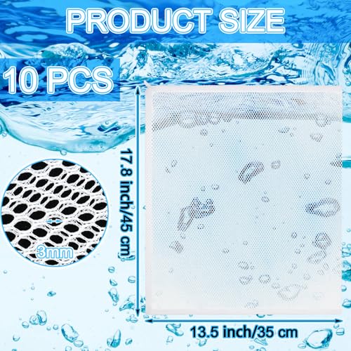 Abbylike 10pcs Large Filter Media Bag with Plastic Zipper 17.8" x 13.5" Reusable Media Bags for Aquarium Fish Tank Filter Bags - Mesh for Activated Carbon, Bio Balls, Ceramic Rings - size: 17.8" X 13.5"